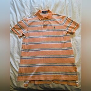 Polo by Ralph Lauren Men's Orange Striped Polo Shirt M